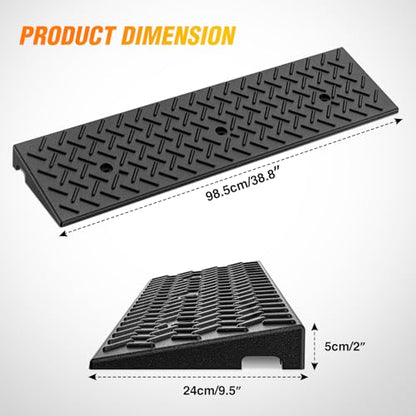 Nilight 2" Rise Curb Ramps, Heavy Duty Rubber Driveway Threshold Shed Ramp for Sidewalk Cars Lawn Mower Wheelchairs Motorcycles, 3300lbs Load Capacity - size: 2" Rise