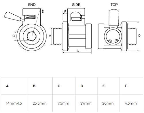 EZ-106(14mm-1.5) EZ Oil Drain Valve with removable L-Shape Hose End Combo