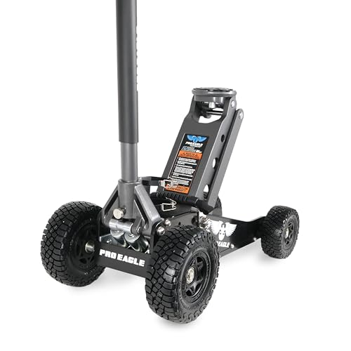Pro Eagle 2 Ton The Beast Big Wheel Off Road Jack - Heavy Duty Hydraulic Floor Jack for Lifted Trucks & SUVs - All Terrain High Lift with 8" Extension & Skid Plate