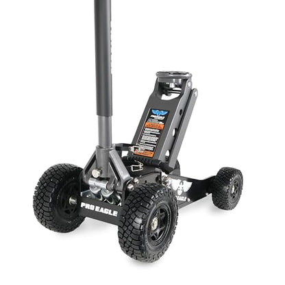 Pro Eagle 2 Ton The Beast Big Wheel Off Road Jack - Heavy Duty Hydraulic Floor Jack for Lifted Trucks & SUVs - All Terrain High Lift with 8" Extension & Skid Plate