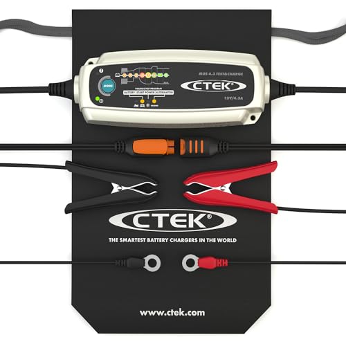 CTEK 4.3 Test & Charge, 12 Volt Fully Automatic Charger with Unique Battery and Alternator Testing, Ideal for Long Term Storage