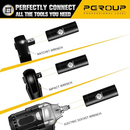3/8” Drive Deep Impact Socket, Metric(21mm socket), 6-Point, Cr-V Steel With Black Manganese Phosphate Coating - size: 21 mm