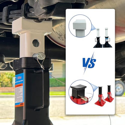 HKTE 14 Ton Jack Stands 28000 lbs Heavy Duty Car Jack Stands Adjustable 12''–17.7'' Vehicle Jack Stands Wide Base Dual Lock Steel Automotive Jack Stands for Trucks SUVs Garage,2 Pack - color: JACK STANDS 28000LB