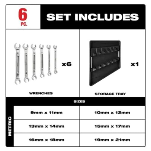 Milwaukee Electric - 6PC Double END Flare NUT Wrench Set - Metric
