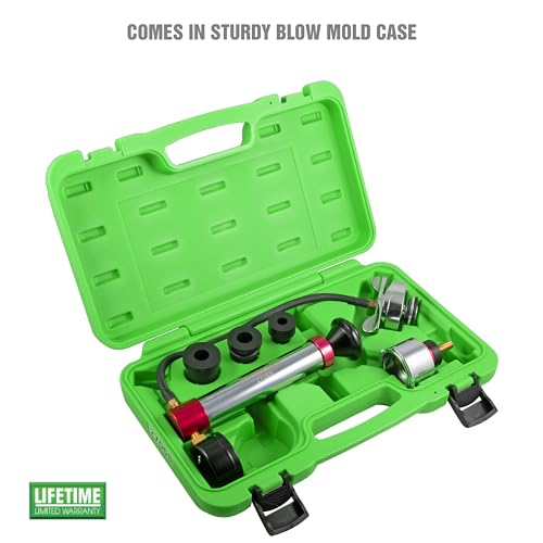 Cooling System Pressure Test Kit – Universal Radiator Pressure Tester with Adapters & Case – OEMTOOLS 27068 - style: Universal Cooling System Pressure Test Kit