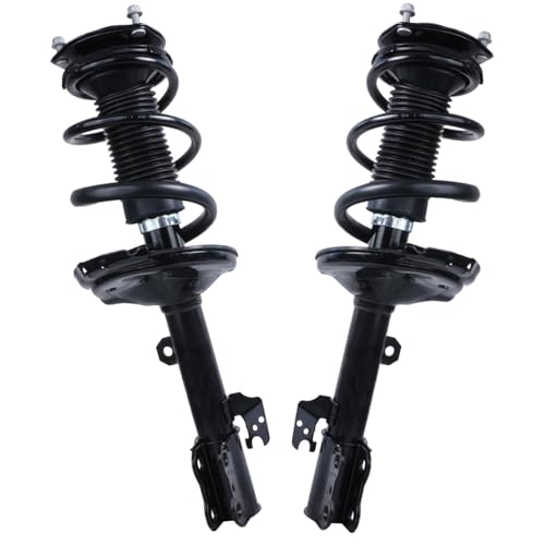 Detroit Axle - Front Steering Knuckles Struts for 06-07 Toyota Highlander 04-06 Lexus RX330, 07-09 RX350, 06-08 RX400h, 2 Steering Knuckles & Wheel Bearing Hubs 2 Struts w/Coil Spring Replacement - size: 4QU48630/ Big strut kit