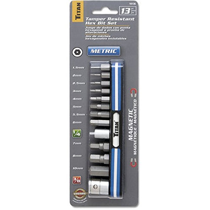Titan 16136 13-Piece Tamper Resistant Metric Hex Bit Set - style: Tamper Resistant