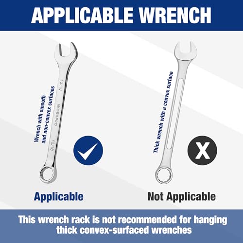 WORKPRO 2-Pack Magnetic Wrench Organizer, 12-Piece Wrench Holder Set | for Tool Box Drawer, Wrench Rack Tool Trays SAE (1/4" - 15/16") and Metric (6mm-24mm) - style: Magnetic Wrench Organizer(2PC)