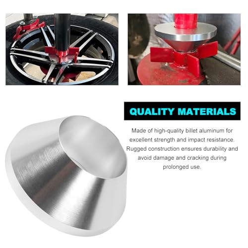 povtii Manual Tire Changer Centering Cone, Aluminum Tapered Automotive Tire Balancer Adapter, Wheel Balancer Hold Down Cone for Cars Trucks, Repair Tool Kit Car Accessories (Silver) - color: Silver