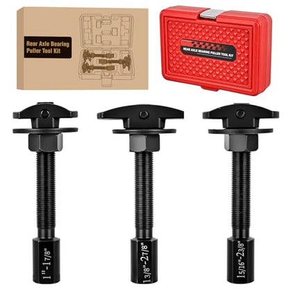 GOOACC 3PCS Rear Axle Bearing Puller Set, Axle Bearing Puller Removal Tool Kit with 3 Sizes 1" to 1-7/8", 1-5/16" to 2-3/8" & 1-3/8" to 2-7/8" Axle Wheel Bearing Removal Tools for Axles Bearings, Red - color: 3pc Rear Axle Bearing Puller Red