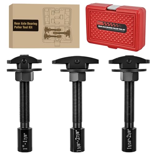 GOOACC 3PCS Rear Axle Bearing Puller Set, Axle Bearing Puller Removal Tool Kit with 3 Sizes 1" to 1-7/8", 1-5/16" to 2-3/8" & 1-3/8" to 2-7/8" Axle Wheel Bearing Removal Tools for Axles Bearings, Red - color: 3pc Rear Axle Bearing Puller Red