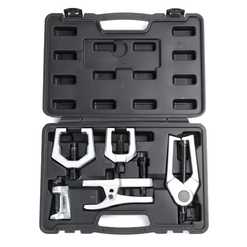 Yonligonju 5pc Ball Joint Separator, Splitter Removal Kit, Ball Joint Removal Tool Set Pitman Arm Puller, Tie Rod End Tool Set for Front End Service(Black) - color: black