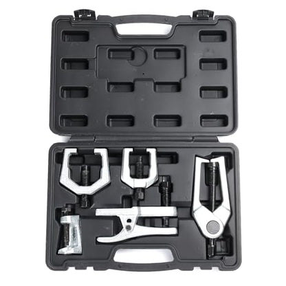 Yonligonju 5pc Ball Joint Separator, Splitter Removal Kit, Ball Joint Removal Tool Set Pitman Arm Puller, Tie Rod End Tool Set for Front End Service(Black) - color: black