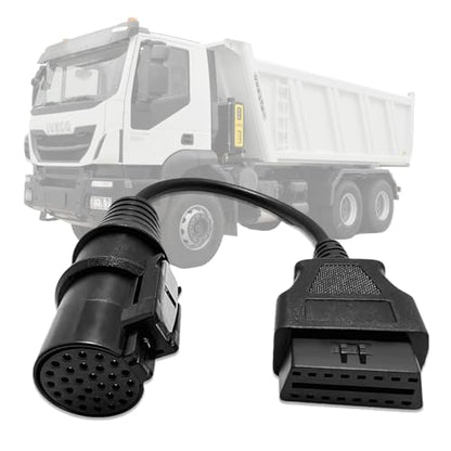 Truck OBD1 to OBD2 Cable for Iveco 30 Pin OBD2 Diagnostic Cable Adapter | Compatible with Iveco 30pin Connector,Heavy Duty Truck OBDii Diagnostic Adapter Work with ELM 327 Scanner Tools/Code Reader - style: Fit for Iveco 30pin