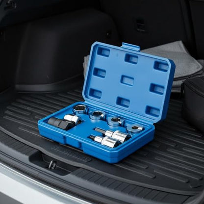 8 Pieces Shock Absorber Tool Kit Portable Case Shock Absorber Removal Tool Anti-Rust Strut Nut Socket Set for Mechanics, Garage