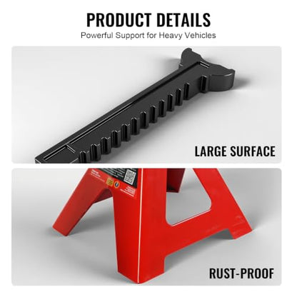 Big RED 12 Ton Jack Stands with Lock Adjustable Height to 28.15'',Heavy-Duty Car Jack Stands Fit for Cars, SUVs, and Most Automobiles, Red, 2 Pack - style: 12 ton jack stands