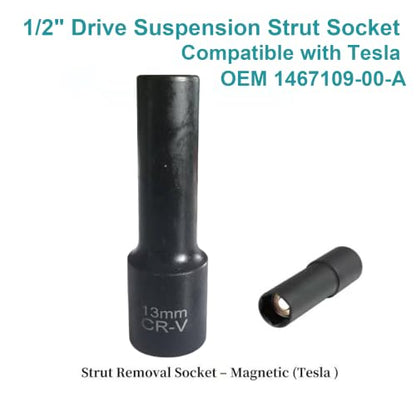 13mm Shock Absorber Strut Removal Tool – 1/2" Drive Suspension Strut Socket Compatible with Tesla OEM 1467109-00-A