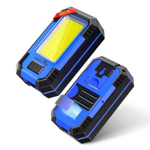 WARSUN LED Work Light Rechargeable Magnetic Portable Mechanic Worklight Battery Powered 1200 Lumens Super Bright for Car Repairing, Camping, Hiking, Stocking Stuffers Mens/Dad Gifts, Blue - color: Blue