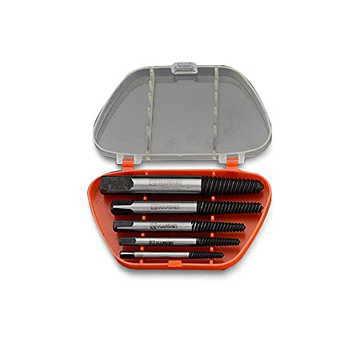 Edward Tools Bolt and Screw extractor set 5 Piece - Hardened Cr-Mo Steel for Easier Removal of Damaged Screws - Includes 5 sizes - Remove Allen bolts, Machine Screws, Hex Bolts, Metal Screws
