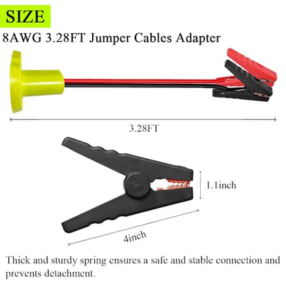 Jumper Cables Adapter Compatible with Ryo.bi 18V Batteries, Silicone Wire 8AWG 3.28FT Portable Battery Jump Starter Starting Using Tool for Car SUV Truck, Temperature Resistance 392℉(200℃) - size: 3.28FT
