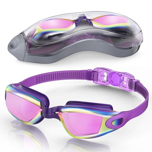 Aegend Swim Goggles, Swimming Goggles No Leaking Full Protect Adult Youth - color: Purple Black