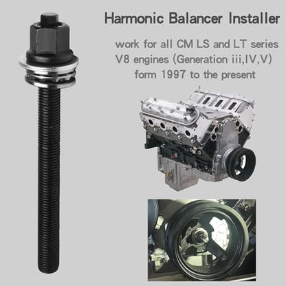 Crank Pulley Puller and Installation Set, Harmonic Balancer Puller and Harmonic Balancer Installation Tool, for GM LS LT Engines, for GM 25264 1997-UP V8 LS1 LS2 LS3 LS4 LSX LSA LS6 LQ4 LQ9