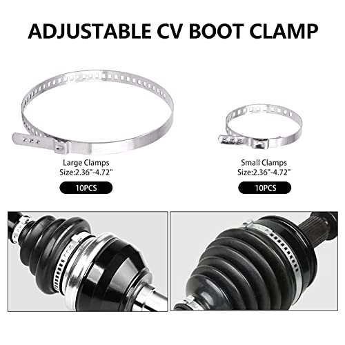 22Pcs CV Boot Clamp Pliers Set Cv Axle Removal Tool Cv Joint Ear Clamp Banding Tool Automotive Hose Axle Plier (2Pcs Clamp Pliers + 10 Pairs Adjustable CV Boot Clamps) - color: Red