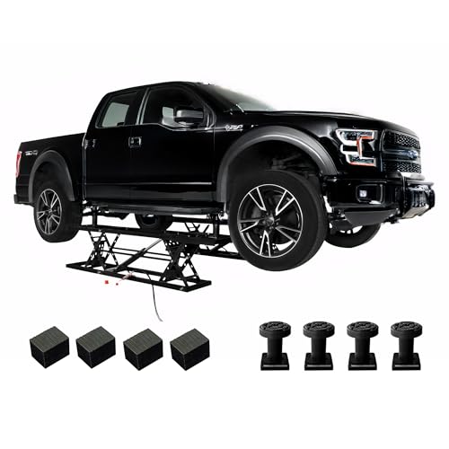 Jocisland 7000 lb Portable Car Lift, Quick Jack with 28" Max Height | Adjustable Scissor Lift Structure Built-In Wheels Garage and Shop Use Compact Storage and Easy Mobility, Black - color: Black, size: 7000LBS