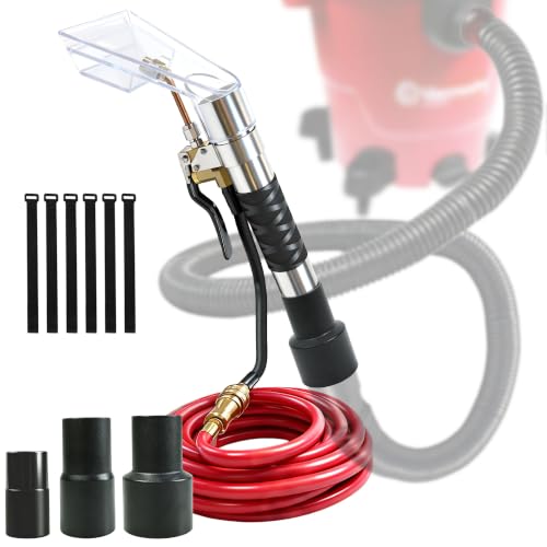 Extraction Head w/ 3 Adapters for Carpet & Upholstery Cleaning | 2-1/2",1-7/8",1-1/4" size adapters，Universal fits all shop vacs，Auto detailing fabric cleaning - size: Small B with Spray Nozzle & Water Hose