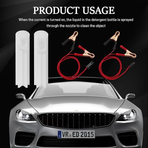 4PCS Fuel Injector Cleaner Kit, Fuel Injector Tester, Auto Gas Injection Nozzle Flush Cleaner Adapter DIY Cleaning Tool Kit with Test Lead, Automotive Gas Injectors Nozzles for 12-24V Car