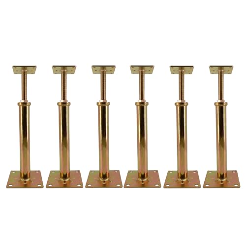 6 PCS House Floor Jacks Post Pole for Leveling, 11" - 16" Height Range, 6 ton Min and Max Height Capacity, Galvanized, 6 Pack | Galvanized Steel, 6 ton Min and Max Height Capacity, Joist Support Jack Stands Post Pole, for Foundation Basement Mobile Home -