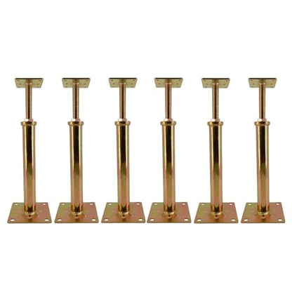 6 PCS House Floor Jacks Post Pole for Leveling, 11" - 16" Height Range, 6 ton Min and Max Height Capacity, Galvanized, 6 Pack | Galvanized Steel, 6 ton Min and Max Height Capacity, Joist Support Jack Stands Post Pole, for Foundation Basement Mobile Home -