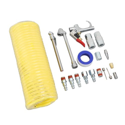 Zunate 20Pcs Air Blow Set - Stainless Steel Quick Connect Pneumatic Tool Kit, Multifunctional Blow with Accessories for Efficient Cleaning & Tire Inflation
