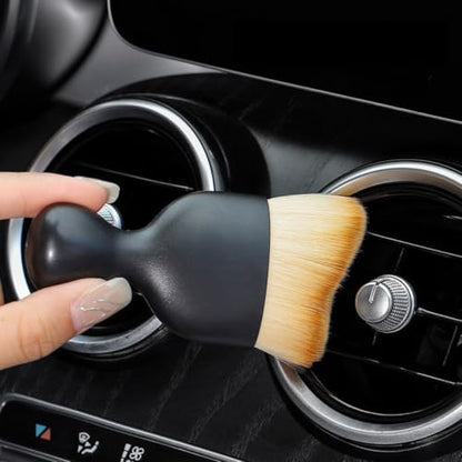 URBAN CAR BE:Trend Interior Cleaning Brush Set of 4, Soft Bristle Auto Detailing Brushes, Non Scratch Dashboard Vent Dust Brush Kit for Multi Car Use & Home Cleaning