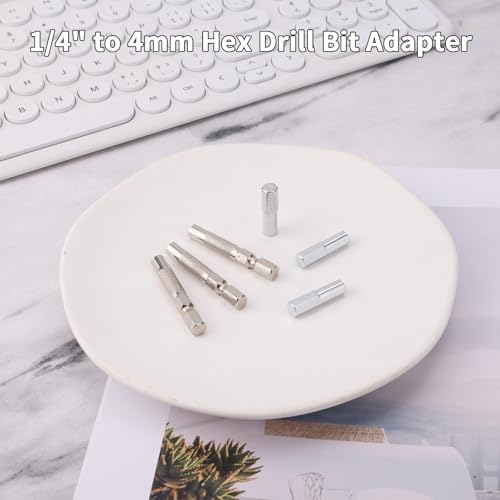6pcs 1/4" to 4mm Bit Adapter, 6.35mm to 4mm Hex Screw Driver Bit Adapter Magnetic & Drill Extension Bit Holder for Micro Bits, Screwdriver Converter Set for Automotive & DIY Repair Tool Kit