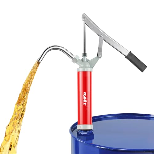 Orion Motor Tech 55 Gallon Drum Pump, Lever Action Steel Barrel Pump with Telescoping Suction Tube for 15 to 55gal Drums, for Diesel Industrial Fluid Motor Oil, Red - color: Red Lever Action Steel Pump