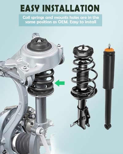SCITOO - 2Pcs Front Complete Struts Spring Assembly + 2Pcs Rear Shock Absorbers Fits 2010 2011 2012 2013 14 15 for Buick LaCross Full Set Front Rear Complete Struts with 172528 349136 5647 - Set of 4 - size: As Shown