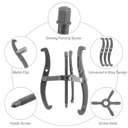 ChgImposs Multifunction Standard Carbon Steel 2 Jaw / 3 Jaw Bearing Puller with 4 Single Hole Claw Pullers for Car/Mechanical Repairing (16 Inch) - size: 16 Inch