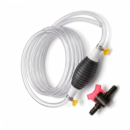Manual Liquid Siphon Pump, 6.56Ft Flexible Hose Fuel Transfer Pump, Portable High Flow Hand Fluid Extractor, Universal for Most Cars, SUVs, Trucks (Black)
