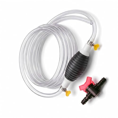 Manual Liquid Siphon Pump, 6.56Ft Flexible Hose Fuel Transfer Pump, Portable High Flow Hand Fluid Extractor, Universal for Most Cars, SUVs, Trucks (Black)