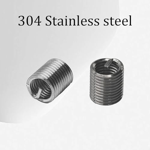 50PCS M8 x 1.25mm x 2D Wire Thread Inserts, 304 Stainless Steel Helical Coil Repair Kit, Metric Wire Sleeve for Stripped Threads in Metal Components - size: M8 x 1.25mm x 2D