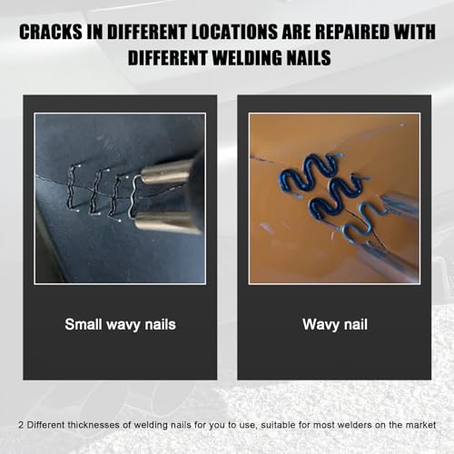 1000 PCS Hot Staples Welding Rods, 0.6mm & 0.8mm Hot Staple Welding Wire with Storage Box, Wave Shape Plastic Welder Staple Replacements for Repair Dashboards Lamp Holders - color: 1000pcs