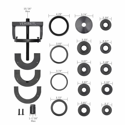 Master Wheel Bearing and Hub Removal and Installation Tool Kit Wheel Bearing Puller Remover and Installer Tool Set Fits Most Front, Rear and All Wheel Drive Vehicles