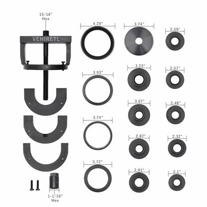 Master Wheel Bearing and Hub Removal and Installation Tool Kit Wheel Bearing Puller Remover and Installer Tool Set Fits Most Front, Rear and All Wheel Drive Vehicles