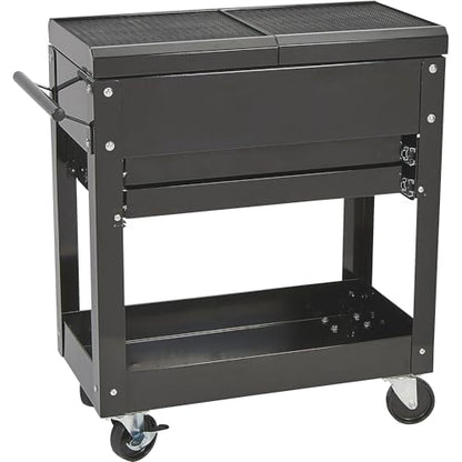 Ironton 28in. 2-Drawer Rolling Tool Cart, 350-Lb., Locking Drawers | Heavy-duty steel frame, open lower tray, quick-access tool organization, garage/workshop/warehouse use, easy maneuvering - size: 2 Drawer