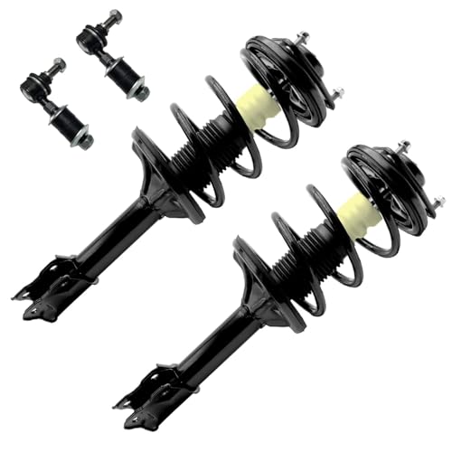 Detroit Axle - 4pc Front Struts Sway Bars for 2003-2006 | Mitsubishi Outlander 2 Struts with Coil Spring Assembly 2 Sway Bar End Links 2004 2005 Replacement Suspension Kit - size: 4QS54084/ sway kit