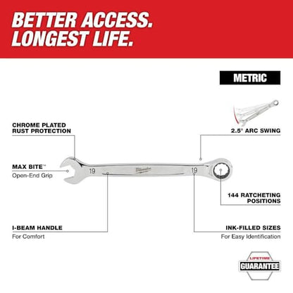 MLW48-22-9516 Ratcheting Combination Wrench Set Metric