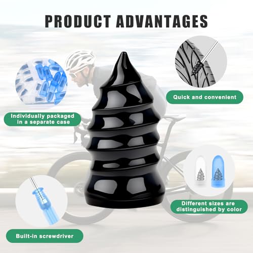 100 Pcs Tire Repair Rubber Nail Self Tapping Tire Repair Screws Kit for Trucks Motorcycles Cars and Other Vacuum Tire Vehicles