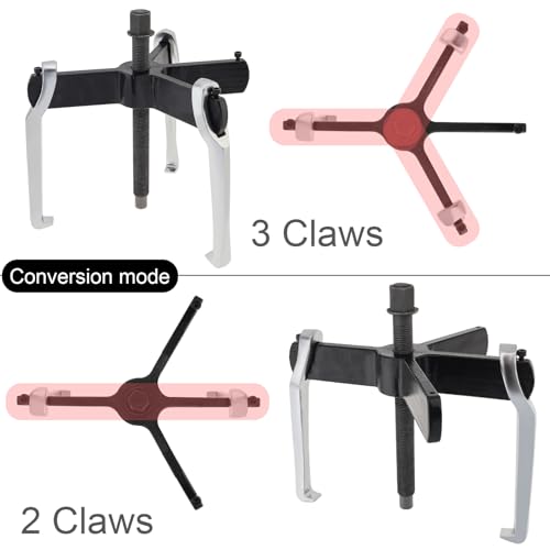 ChgImposs 2 Jaw 3 Jaw Gear Puller, Adjustable Bearing Puller, Reversible Removal Tool for Internal External Pulling, Puller Tool for Removal of Pulleys Flywheels Bearings Gears (10 Inch) - size: 10 Inch