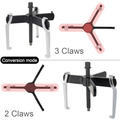 ChgImposs 2 Jaw 3 Jaw Gear Puller, Adjustable Bearing Puller, Reversible Removal Tool for Internal External Pulling, Puller Tool for Removal of Pulleys Flywheels Bearings Gears (10 Inch) - size: 10 Inch